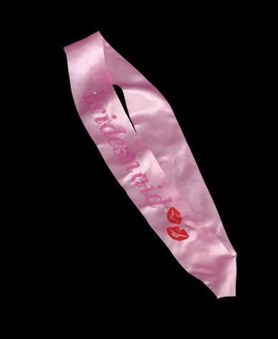 Bridesmaid Flashing Sash Kisses Pink