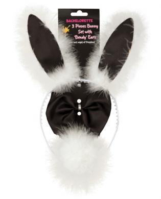 Bachelorette 3pc bunny set w-bendy ears