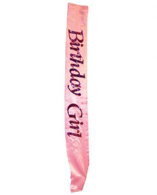 Birthday girl flashing sash - pink