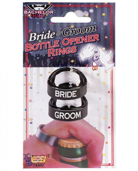 Bride & Groom Bottle Opener Rings 2 Pack