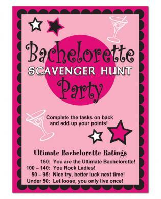 Bachelorette scavenger hunt game