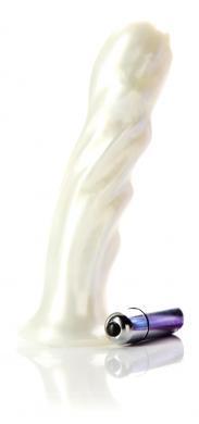 Tantus goddess silicone vibrating dildo - white pearl