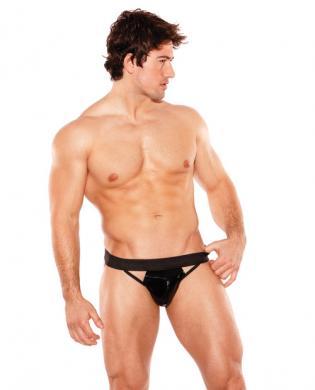 Zues wet look jock thong black o-s