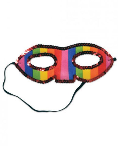 Sequined Rainbow Half Mask