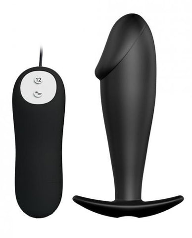 Pretty Love Vibrating Penis Shaped Butt Plug Black