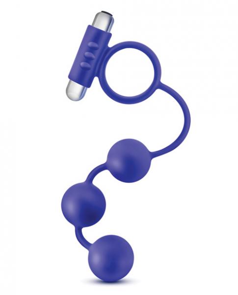 Penetrator Anal Beads Vibrating Cock Ring Indigo Blue