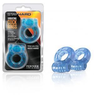 Vibrating Cock Ring 2 Pack - Blue