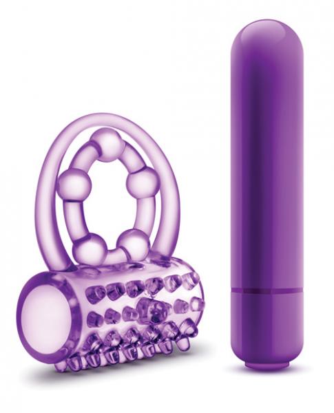 The Player Vibrating Double Strap Cockring Purple