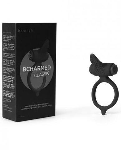 Bcharmed Classic Vibrating Cock Ring Black