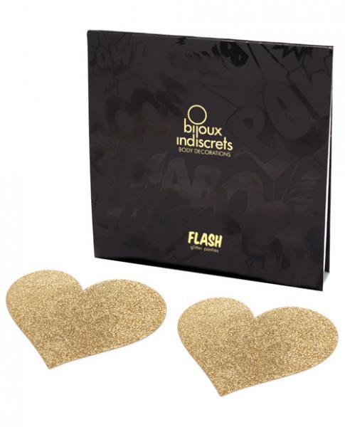 Bijoux Indiscrets Flash Heart Pasties Gold