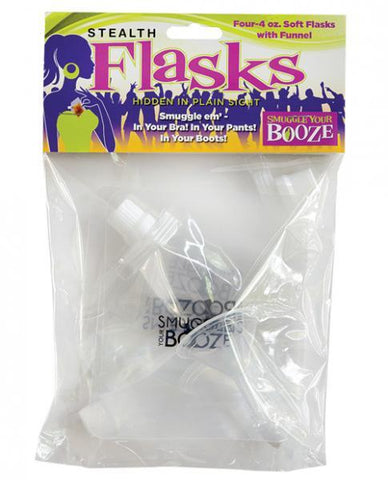 Smuggle Your Booze Soft Flasks & Funnel 4 Set 4oz