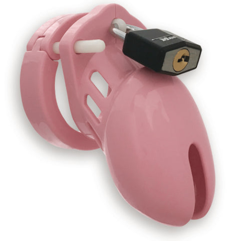 CB-6000 Male Chastity Device 2.5 inches Cock Cage & Lock Set Pink