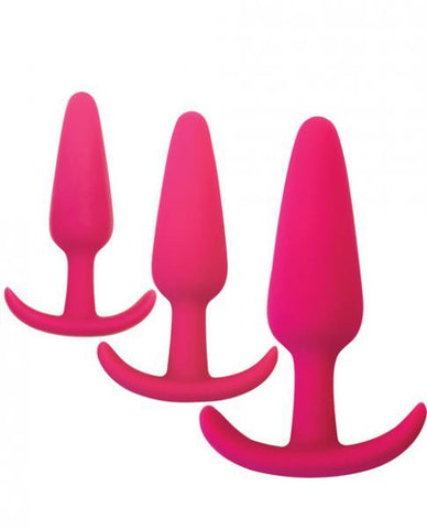 Gossip Rump Rockers 3pc Anal Plug Training Set Silicone - Pink