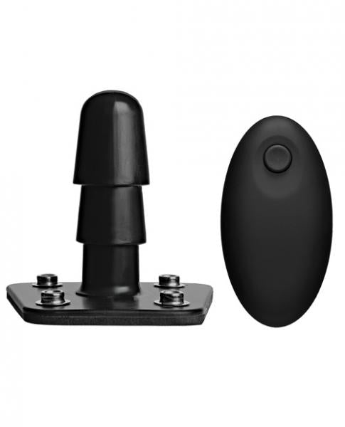 Vac-U-Lock Vibrating Plug with Snaps Remote Black