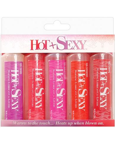 Hot and sexy warming lubricant - 1 oz bottle pack of 5 assorted flavors