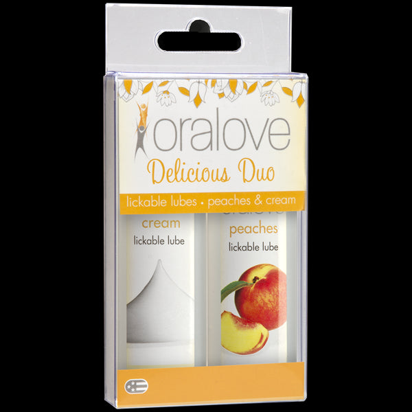 Oralove Delicious Duo Flavored Lube Peaches & Cream