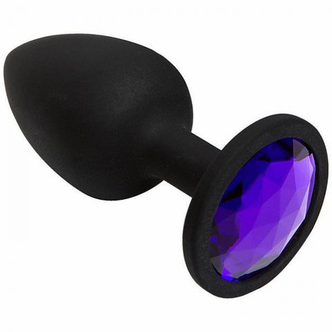 Booty Bling Small Black Plug Purple Stone