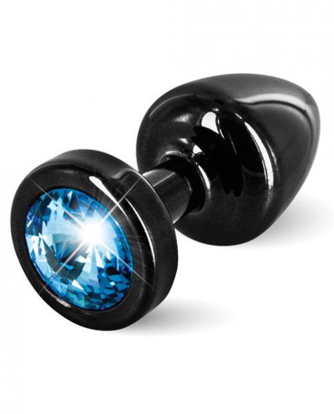 Diogol Anni Round Black T1 Butt Plug Blue