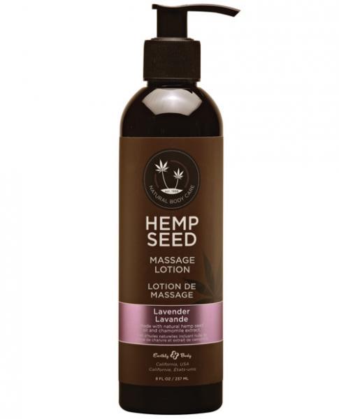 Earthly Body Hemp Seed Massage Lotion Lavender 8oz