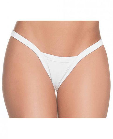 Deep V-Back Thong Panty White O-S
