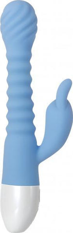 Bendy Bunny Dual Stimulator Flexible Blue Vibrator