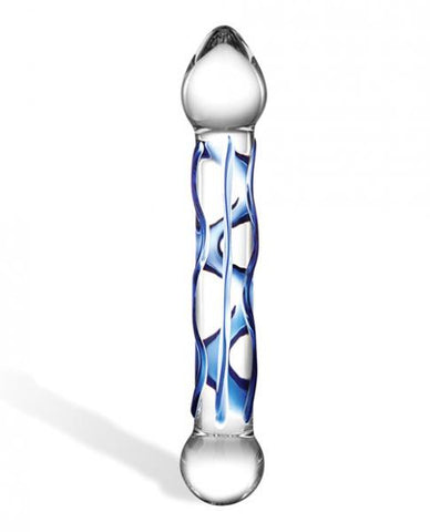 Glas 6.5 inches Tip Textured Glass Dildo Clear