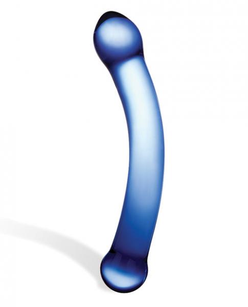 Glas 6 inches Curved G-Spot Glass Dildo Blue