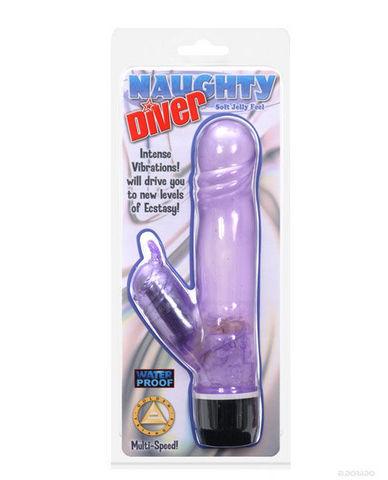 Naughty diver, waterproof corded jelly vibe - lavender