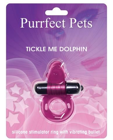 Purrrfect pet cockring clit stimulator dolphin - purple