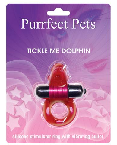 Purrrfect pet cockring clit stimulator dolphin - magenta