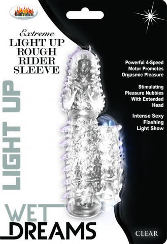 Light Up Vibrating Pleasure Sleeve Clear