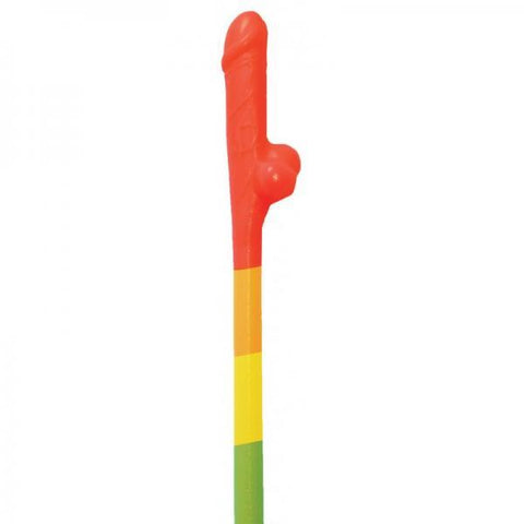 Rainbow Pecker Straws Pack Of 10