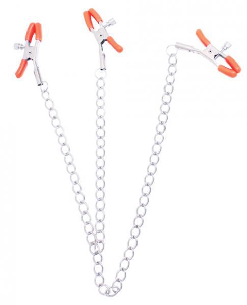 Triple Your Pleasure Nipple & Clitoral Clamps Chain