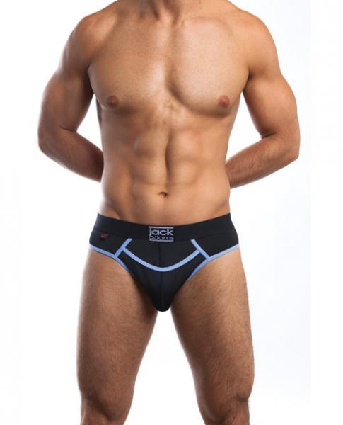 Jack Adams Flex Fit Jock Black-Sky Blue Small