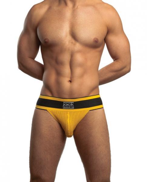 Jack Adams Athletic 2.0 Jock Strap Black Yellow XL