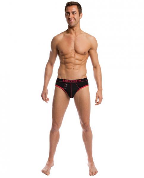 Jack Adams Navy Brief Black-Red XL