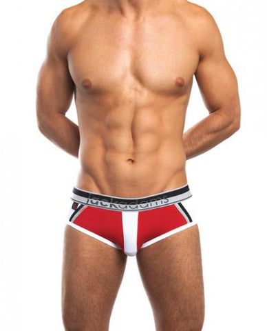 Jack Adams Race Briefs Red-White XL