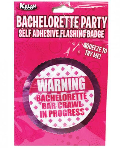 Flasing Badge Self Adhesive Warning Bachelorette Bar Crawl In Progress