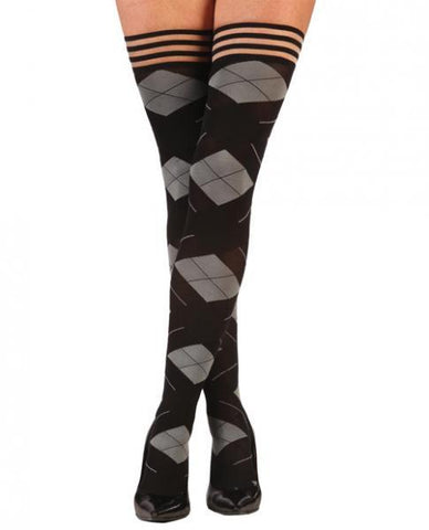 Kixies Kimmie Argyle Thigh High Tights Argyle B