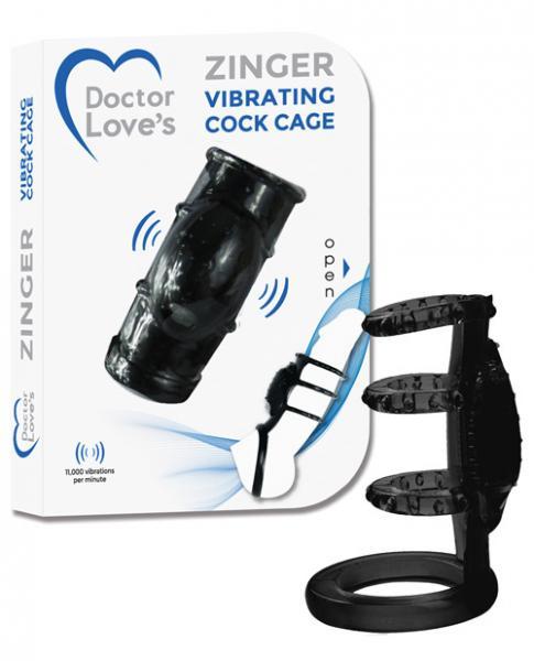 Doctor Love's Vibrating Cock Cage Black