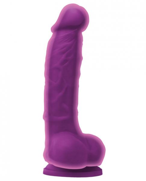 Colours Dual Density 5 inches Dong, Balls & Suction Cup Purple