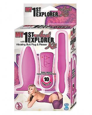 My 1st anal explorer kit vibrating butt plug and please - pink