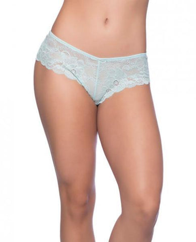 Suzette Soft Textured Lace High Leg Tanga Blue Glow 4X