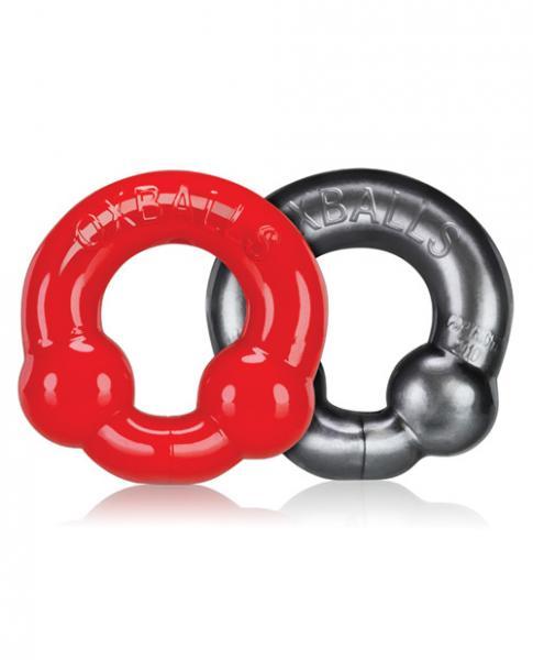 Oxballs Ultraballs Cock Ring Silver & Red Set