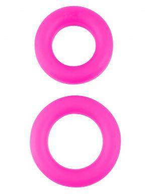 Neon Luv Touch Stretchy Cock Ring Set Pink