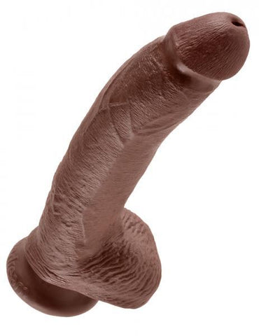 King Cock 9 Inches Cock Balls Brown