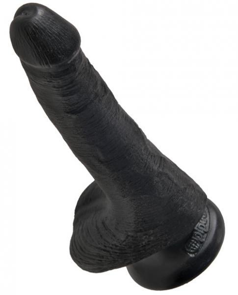 King Cock 6 inches Cock with Balls Black Dildo