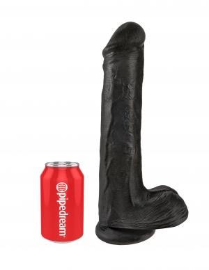 King Cock 13 inches Cock with Balls Black Dildo