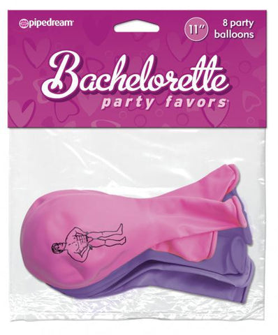 Bachelorette party balloons - eight 11in multi-color balloon