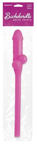 Jumbo Pecker Straw 11 inches Pink